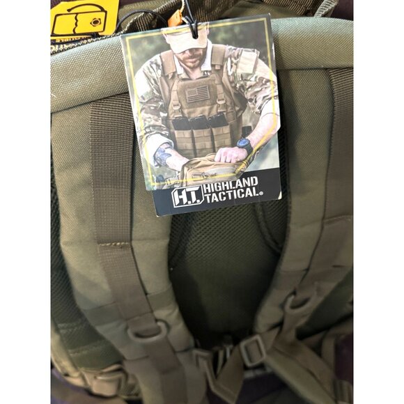 Highland Tactical Major Dark Green Heavy Duty Backpack MOLLE WEB HOOK-LOOP NWT - Picture 6 of 10